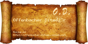 Offenbacher Ditmár névjegykártya